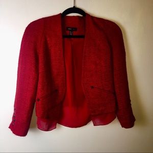 MNG red blazer with stud detail